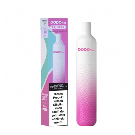 Dodo Vape 800 Einweg E-Zigarette - Strawberry Raspberry Cherry Ice